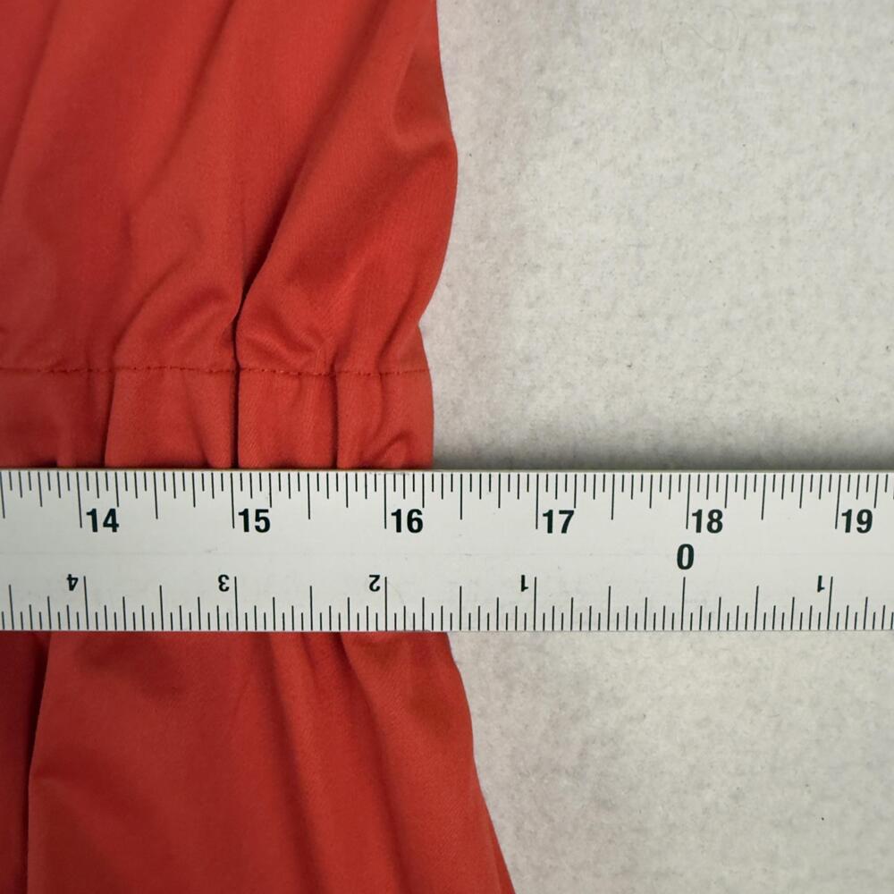 CARLISLE Utility Jacket Anorak Full Zip Gold Snaps Roll Tab Tomato Red Sz 8 - Picture 11 of 16